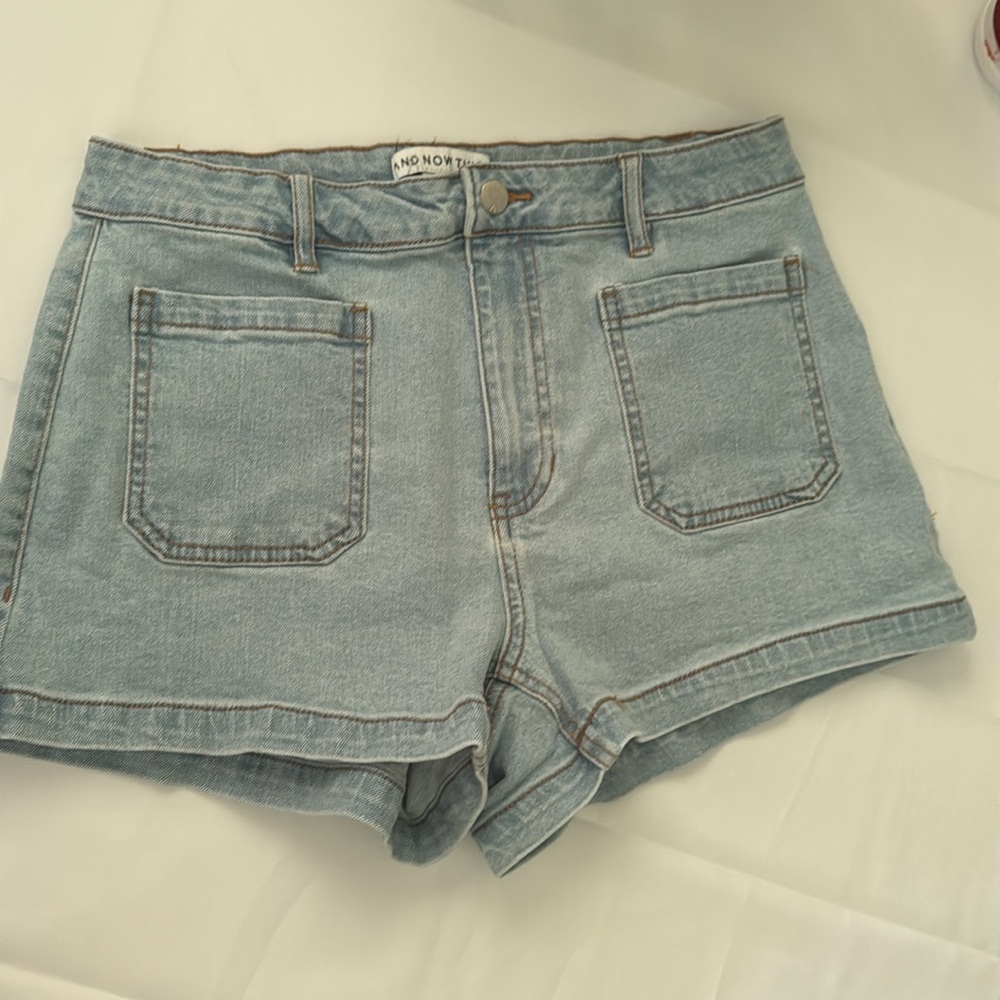 And Now This Hi-Rise Women's Light Blue Denim Shorts Size 27 Festival, Western - Picture 3 of 8